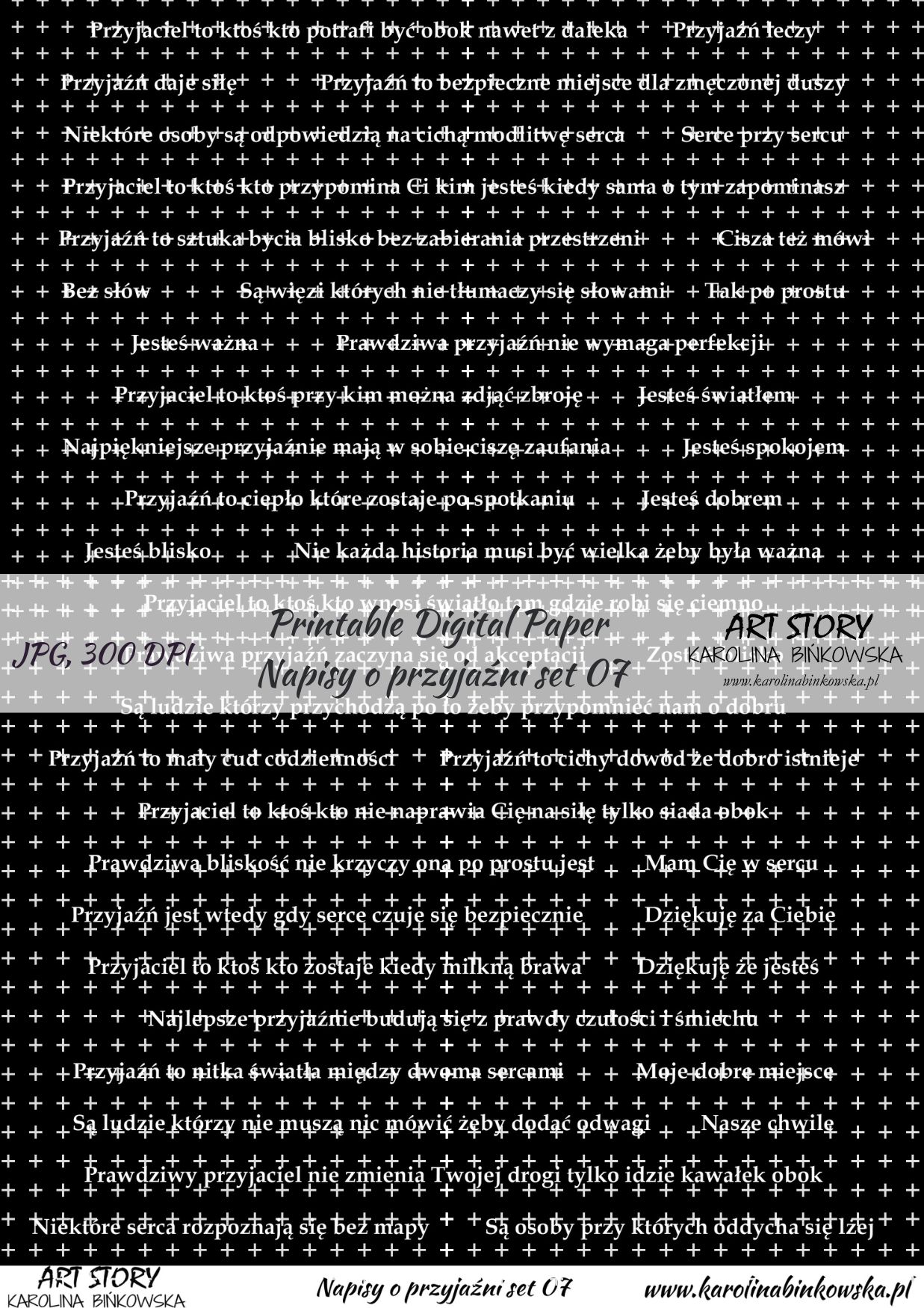 Elementy do wycinania - Napisy o przyjaźni set 07 - DIGI napisy