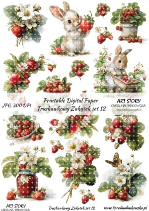 Elementy do wycinania - Truskawkowy Zakątek set 12 - DIGI