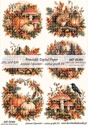 Elementy do wycinania - Jesienne Opowieści – zestaw grafik 09 - DIGI