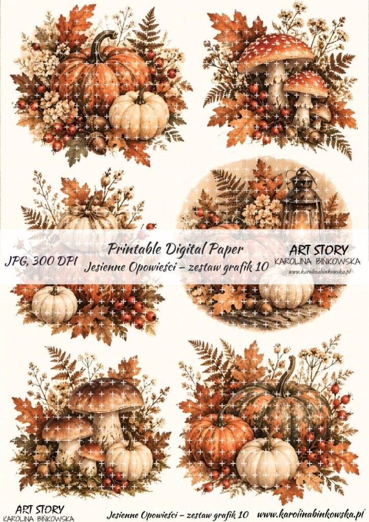 Elementy do wycinania - Jesienne Opowieści – zestaw grafik 10 - DIGI